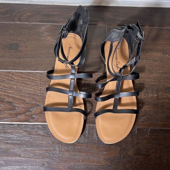 AMERICAN EAGLE BLACK SANDAL SIZE 9 - Picture 3 of 9